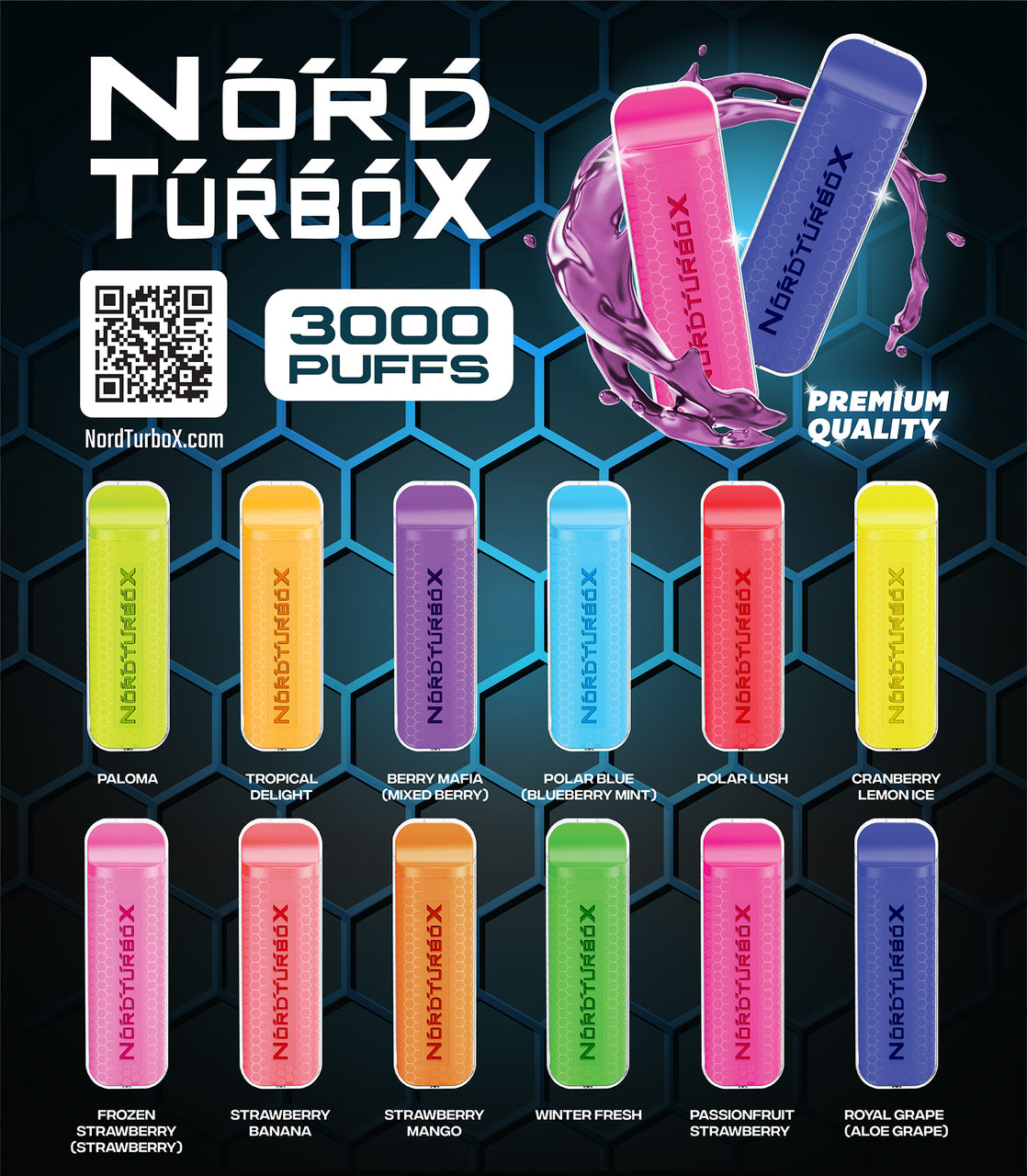 NORD TURBO X DISPOSABLE VAPE 3000 PUFFS